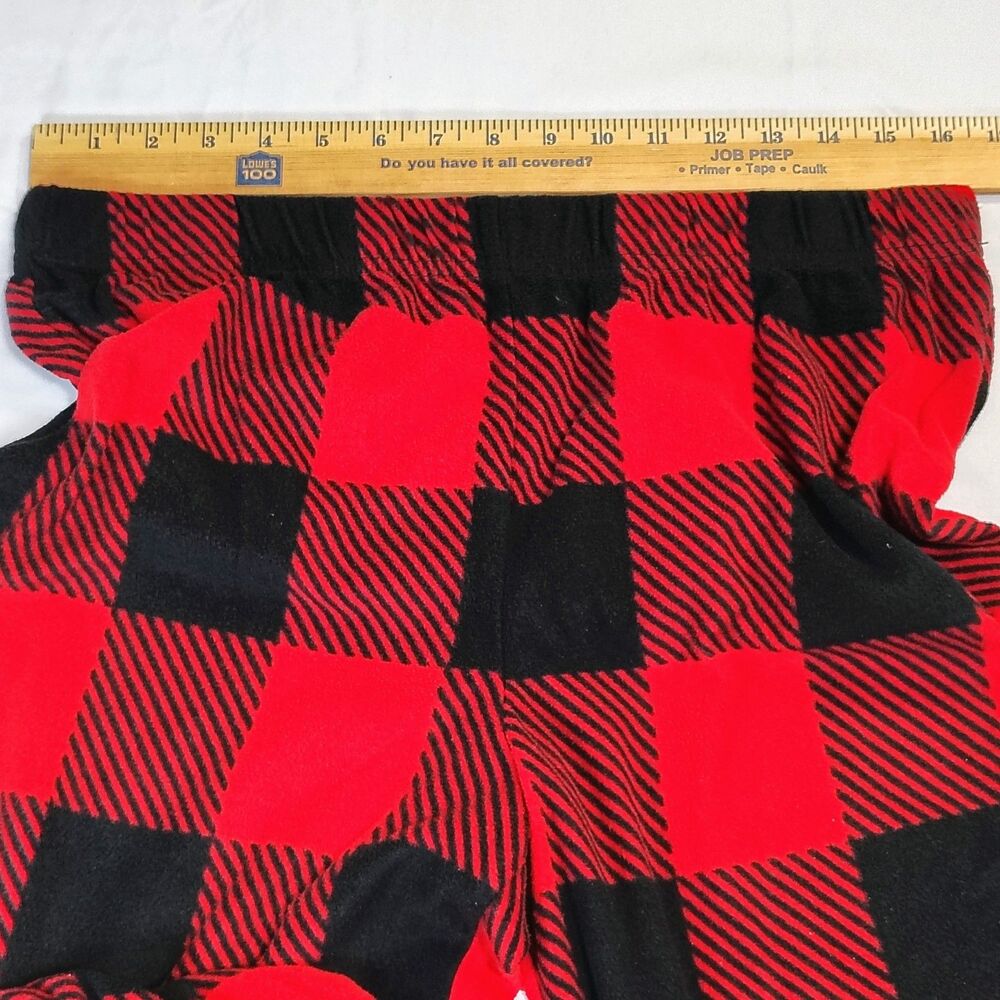 Holiday Time Sz M Red Black Buffalo Plaid Fleece Pajama Pants Christmas - Picture 2 of 14